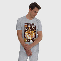 Пижама хлопковая мужская Блинчики - pancakes ahegao, цвет: меланж — фото 2