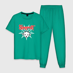 Пижама хлопковая мужская Sleepnot, цвет: зеленый
