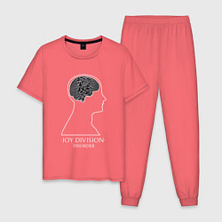 Пижама хлопковая мужская Joy Division - Disorder, цвет: коралловый