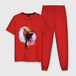 Пижама хлопковая мужская Винсмок Санджи из аниме и манги One Piece, цвет: красный