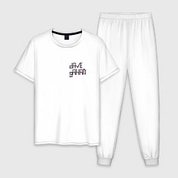 Пижама хлопковая мужская Dave Gahan - logo, цвет: белый