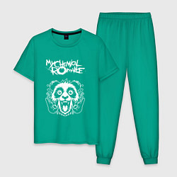 Пижама хлопковая мужская My Chemical Romance rock panda, цвет: зеленый
