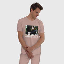 Пижама хлопковая мужская Егор Летов х Лана Дел Рэй, цвет: пыльно-розовый — фото 2