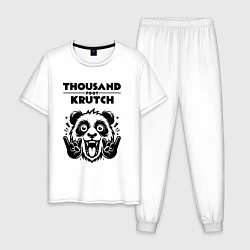 Пижама хлопковая мужская Thousand Foot Krutch - rock panda, цвет: белый