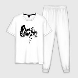 Пижама хлопковая мужская Бушкрафт - Выживание в дикой природе, цвет: белый