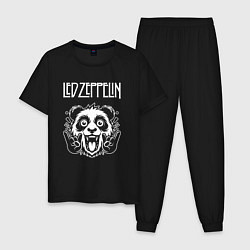 Пижама хлопковая мужская Led Zeppelin rock panda, цвет: черный