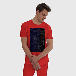 Пижама хлопковая мужская Ковбой Бибоп Спайк Шпигель, цвет: красный — фото 2
