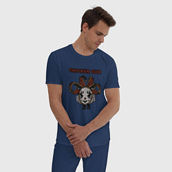Пижама хлопковая мужская Chicken gun clown, цвет: тёмно-синий — фото 2