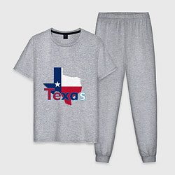 Пижама хлопковая мужская Texas, цвет: меланж