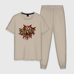 Пижама хлопковая мужская Slipknot original, цвет: миндальный