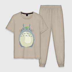 Пижама хлопковая мужская Neighbor Totoro, цвет: миндальный