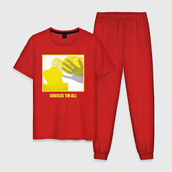 Пижама хлопковая мужская Squeeze em all, цвет: красный