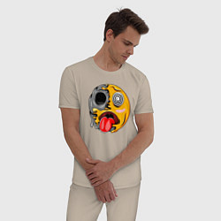Пижама хлопковая мужская Гипносмайл emoji, цвет: миндальный — фото 2