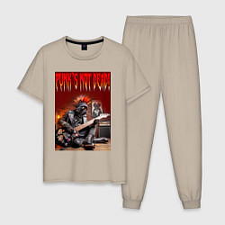 Мужская пижама Котяра гитарист - панк не умер