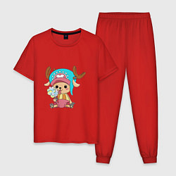 Пижама хлопковая мужская Чоппер Тони Тони, цвет: красный