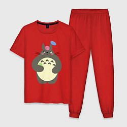 Пижама хлопковая мужская Totoro game, цвет: красный