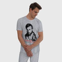 Пижама хлопковая мужская Высоцкий Владимир, цвет: меланж — фото 2