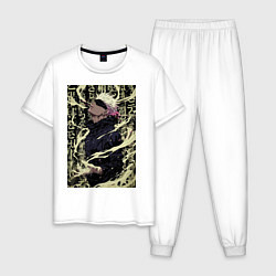 Пижама хлопковая мужская Магическая битва Сатору Годзё, цвет: белый