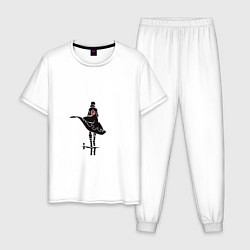 Пижама хлопковая мужская Гуррен-Лаганн дырокоп Симон, цвет: белый