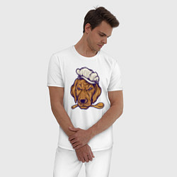 Пижама хлопковая мужская Chef dog, цвет: белый — фото 2