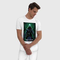 Пижама хлопковая мужская Assassins creed стиль матрицы, цвет: белый — фото 2