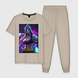 Пижама хлопковая мужская League of Legends Akali Kda, цвет: миндальный