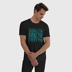 Пижама хлопковая мужская Brklyn, цвет: черный — фото 2