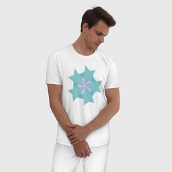 Пижама хлопковая мужская Совмещенные звезды, цвет: белый — фото 2