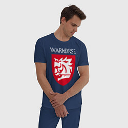 Пижама хлопковая мужская Warhorse logo, цвет: тёмно-синий — фото 2