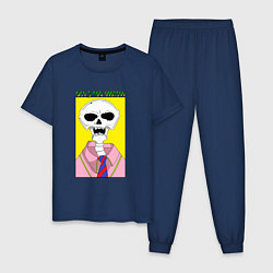 Пижама хлопковая мужская Ипотека, цвет: тёмно-синий