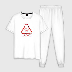 Пижама хлопковая мужская UAC красный повреждённый, цвет: белый