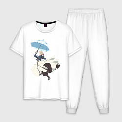 Пижама хлопковая мужская Вайолет Эвергарден автозапоминающая кукла, цвет: белый