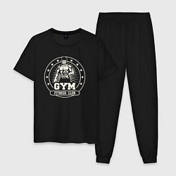 Пижама хлопковая мужская Gym fitness club, цвет: черный