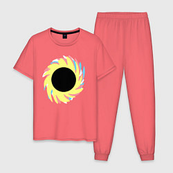 Пижама хлопковая мужская Простая червоточина, цвет: коралловый