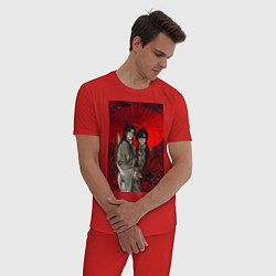 Пижама хлопковая мужская Благословение небожителей Князь Демонов, цвет: красный — фото 2
