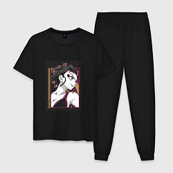 Пижама хлопковая мужская Клинок рассекающий демонов Даки демон, цвет: черный