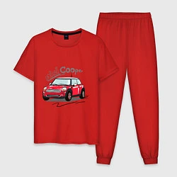 Пижама хлопковая мужская Mini Cooper, цвет: красный