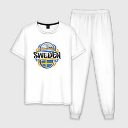 Пижама хлопковая мужская Sweden, цвет: белый