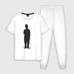 Пижама хлопковая мужская Black Charlie, цвет: белый