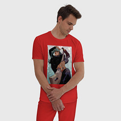 Пижама хлопковая мужская Магическая битва Маки Дзэнин, цвет: красный — фото 2