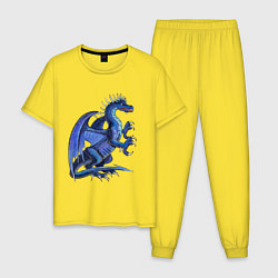 Пижама хлопковая мужская Azure dragon, цвет: желтый