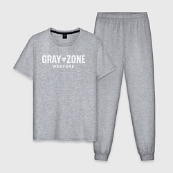 Пижама хлопковая мужская Gray zone warfare logo, цвет: меланж
