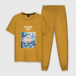 Пижама хлопковая мужская White Lies - Big TV new merch, цвет: горчичный