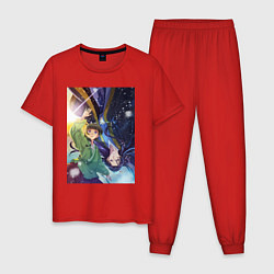 Пижама хлопковая мужская Монолог фармацевта Маомао Жэньши, цвет: красный