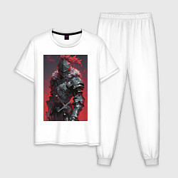 Пижама хлопковая мужская Убийца гоблинов воин, цвет: белый