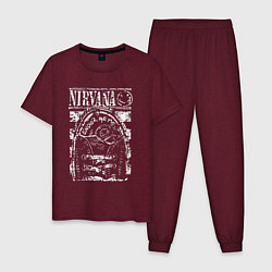 Пижама хлопковая мужская Nirvana grange rock, цвет: меланж-бордовый