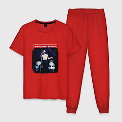 Пижама хлопковая мужская Depeche Mode - Devotional in your room, цвет: красный