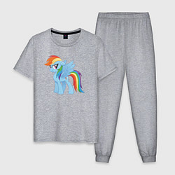 Пижама хлопковая мужская Рейнбоу Дэш из My Little Pony в кино, цвет: меланж