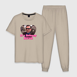 Пижама хлопковая мужская Michael Scott its Breatney B*tch - the office, цвет: миндальный