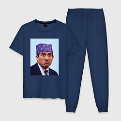 Пижама хлопковая мужская Michael Scott - Prison mike the office meme, цвет: тёмно-синий